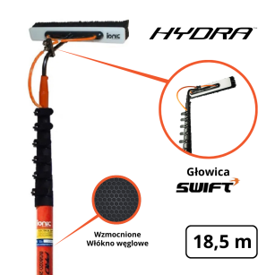 IONIC Kij teleskopowy HYDRA Carbon PLUS 65 ft - 18,50 m / 2,13 m - SWIFT