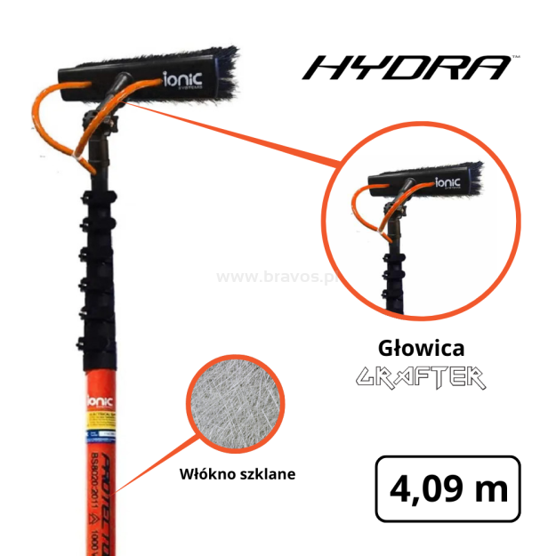 IONIC Kij teleskopowy HYDRA Glass Fibre 17 ft - 4,09 m / 1,58 m - GRAFTER