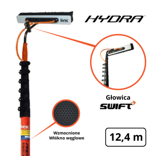 IONIC Kij teleskopowy HYDRA Carbon PLUS 45 ft - 12,40 m / 2,13 m - SWIFT