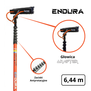 IONIC Kij teleskopowy ENDURA Carbon 24 ft - 6,44 m / 1,6 m - Grafter