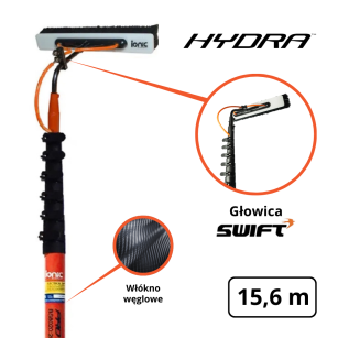 IONIC Kij teleskopowy HYDRA Carbon 55 ft - 15,60 m / 2,13 m - SWIFT