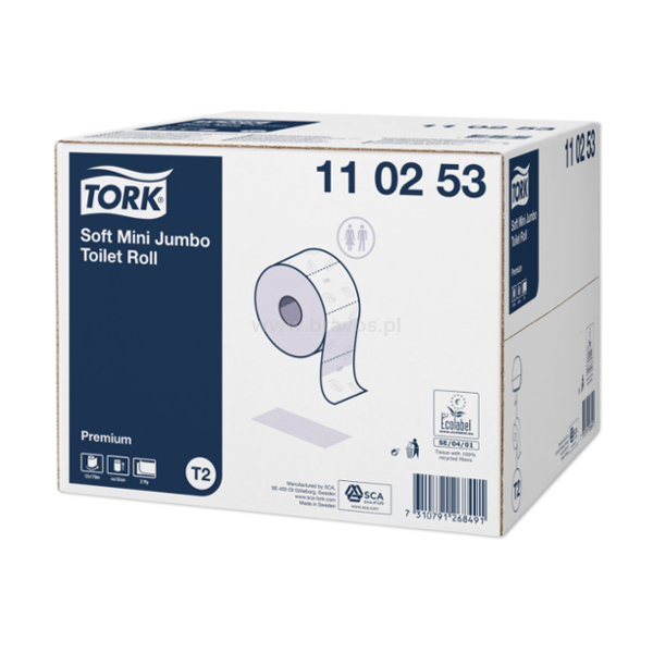 110253 Tork miękki papier toaletowy Premium w mini jumbo roli T2