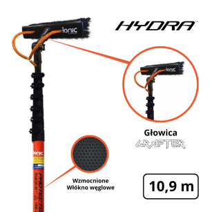 IONIC Kij teleskopowy HYDRA Carbon PLUS 40 ft - 10,90 m / 1,92 m - GRAFTER