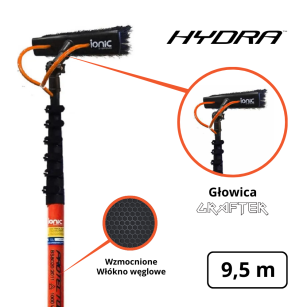 IONIC Kij teleskopowy HYDRA Carbon PLUS 35ft - 9,50m / 1,92m - GRAFTER